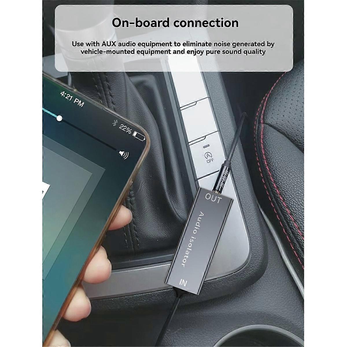 3.5mm Audio Isolator Speaker Line Isolator for Car Stereo Audio System Noise Reducer Filter Ground Loop Noise Isolator