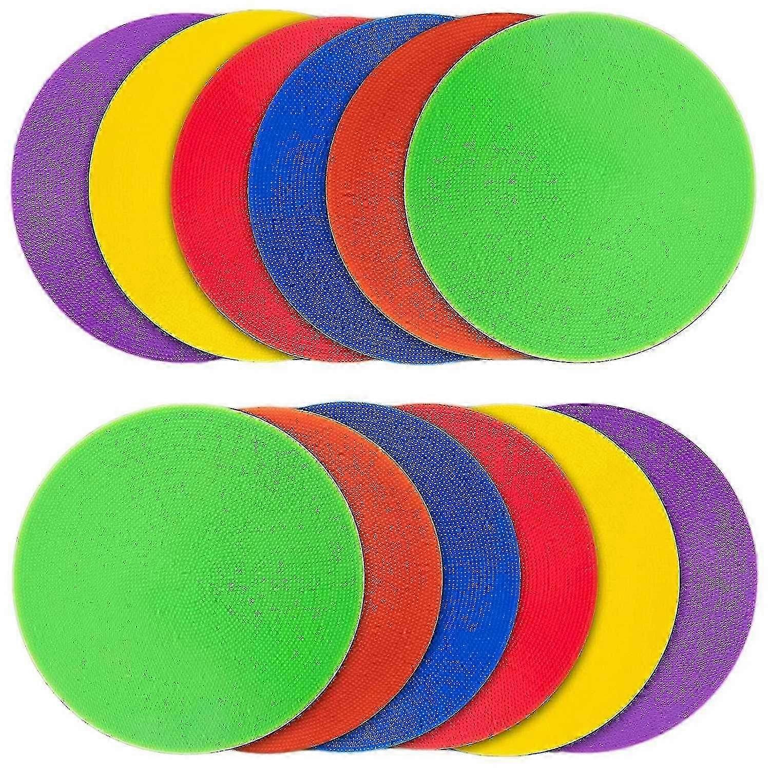 12pcs Colored Spot Marker Non-slip Agility Markers Flat Cones Dots For Football Basketball Training