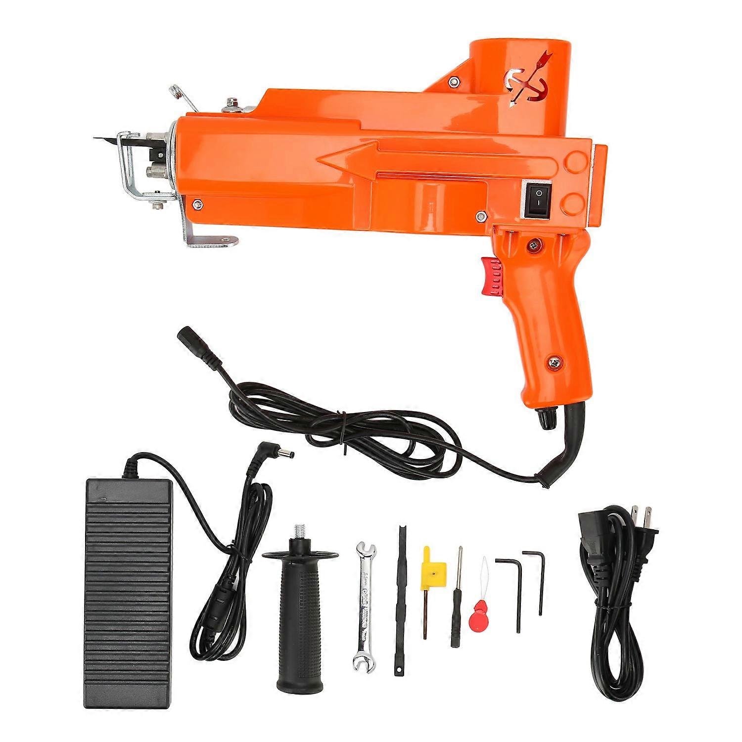 Orange Electric Carpet Tufting Tool Handheld Knitting Rug Weaving Flocking Tufting Machine 100‑240V 