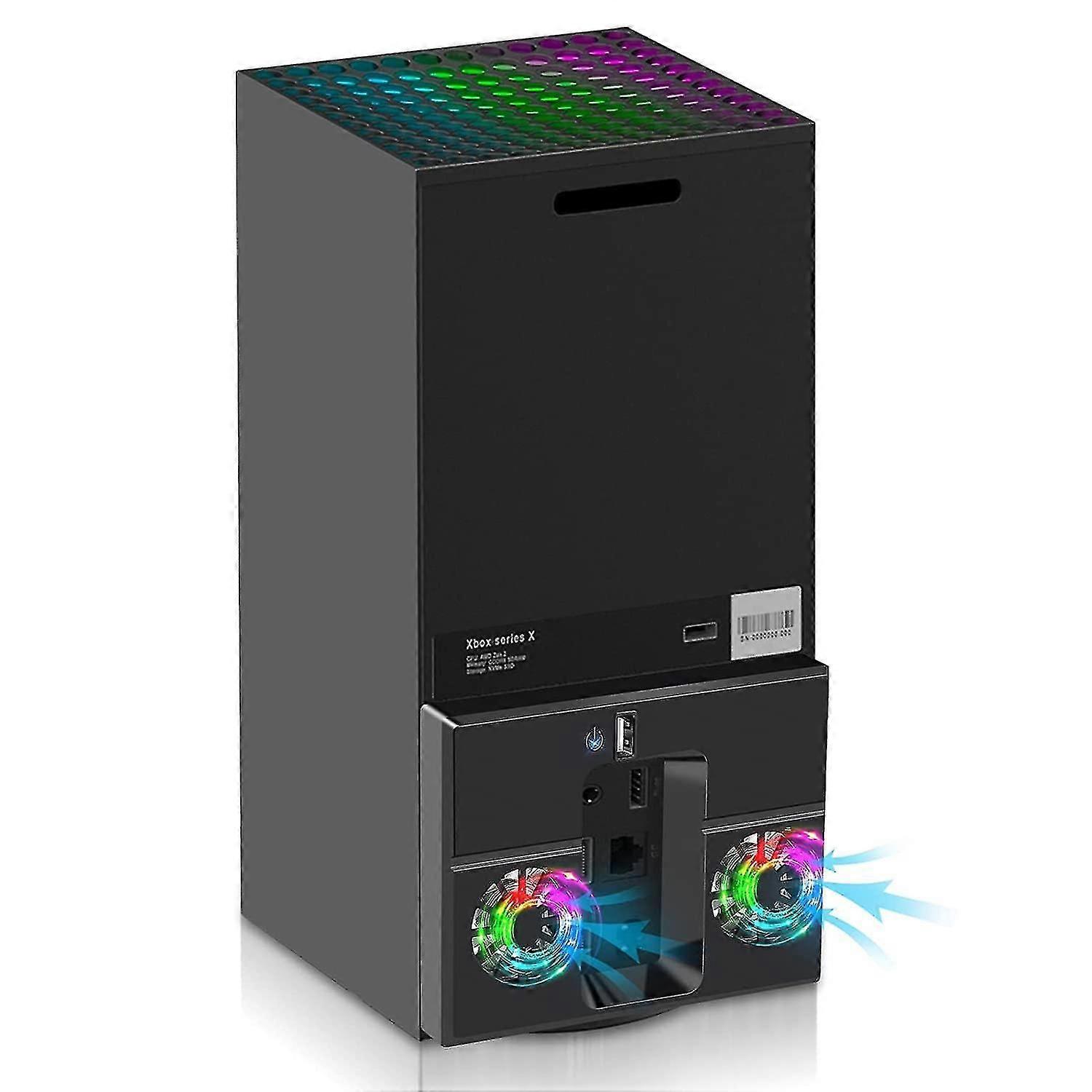 kjølevifte kompatibel med Xbox Series X ekstern usb vertikal kjøler stativ med usb hub port