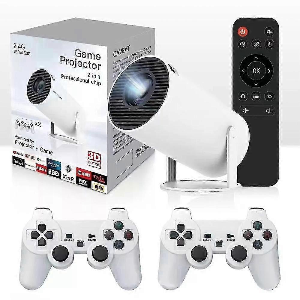 4k Smart Movie Projector Games Combo Video Games with 2 Wireless Game Controller