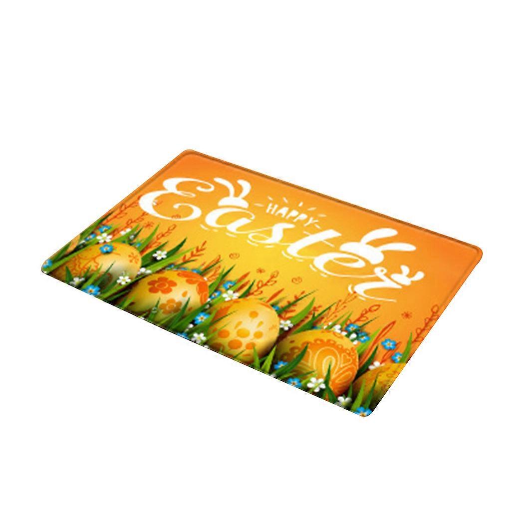 Happy Easter Eggs Rabbit Decorative Doormat Rectangular Floor Mat Non-Slip Rug Carpet for Bathroom Kitchen Bedroom
