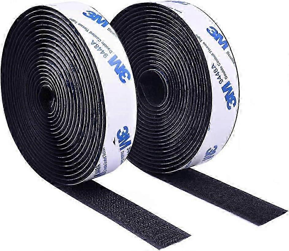 2Rolls Hook and Loop Tape, 3M Self Adhesive Stick On Strips(20mm*3m)