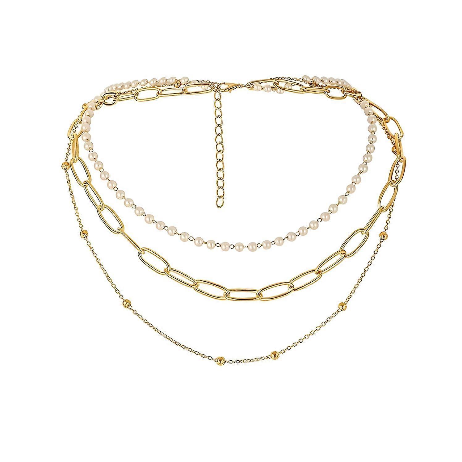 Pearl Necklace and Earring Set Dainty Adjustable Size