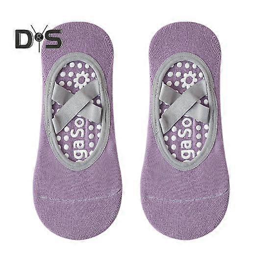 1 Pair Yoga Boat Socks Anti-skid Silicone Grip Bottom Solid Color High Elasticity Sweat Absorption Adult Home Pilates Socks Dance Practice Socks