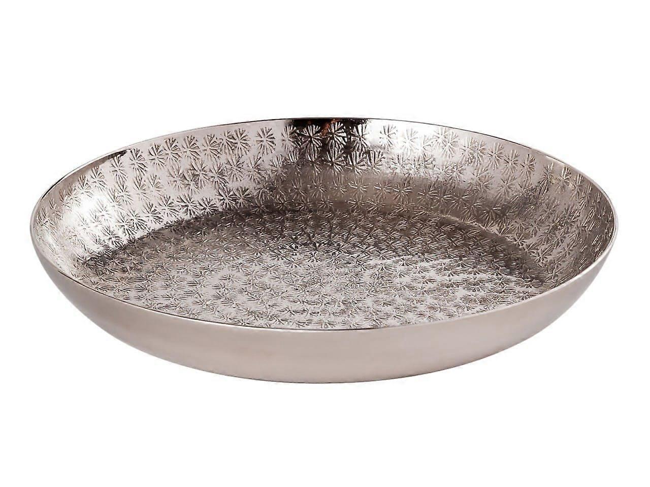 Serveringsbricka Metal Candlelight Kabelbricka Runt Silver