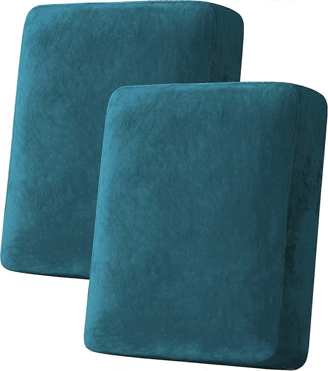 Velvet Stretch Plush Couch Cushion Cover for 2 Cushion Loveseat, Soft Fabric, Fits Standard Chairs and Sofas