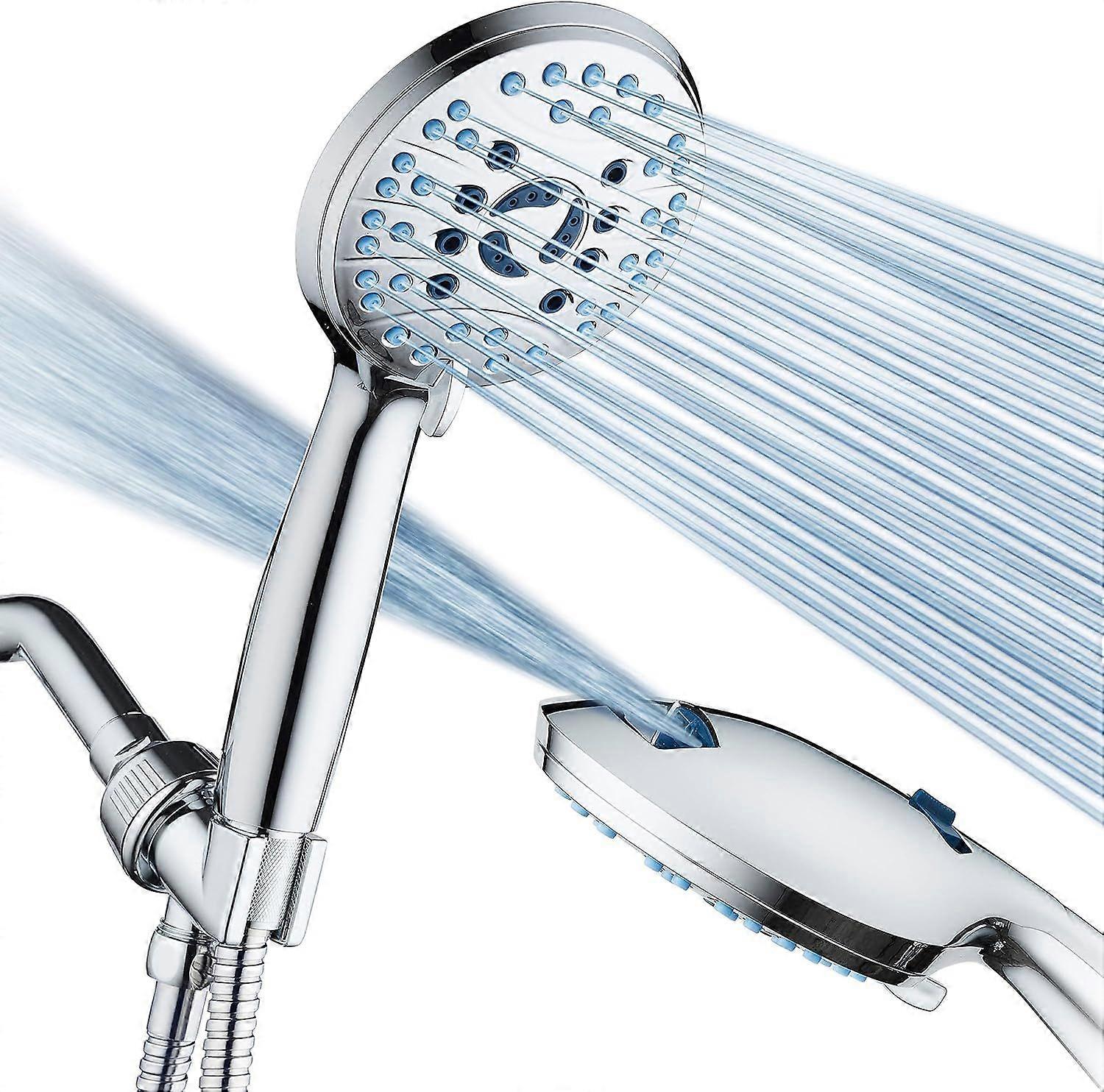 AquaCare High Pressure 8-mode Handheld Shower Head - Anti-clog Nozzles, Built-in