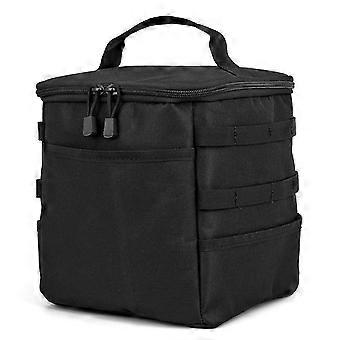 Outdoor Camping Storage Bag Tool Ground Nail Bag Gas Canister Picnic Cookware Utensils Kit Bag Blac