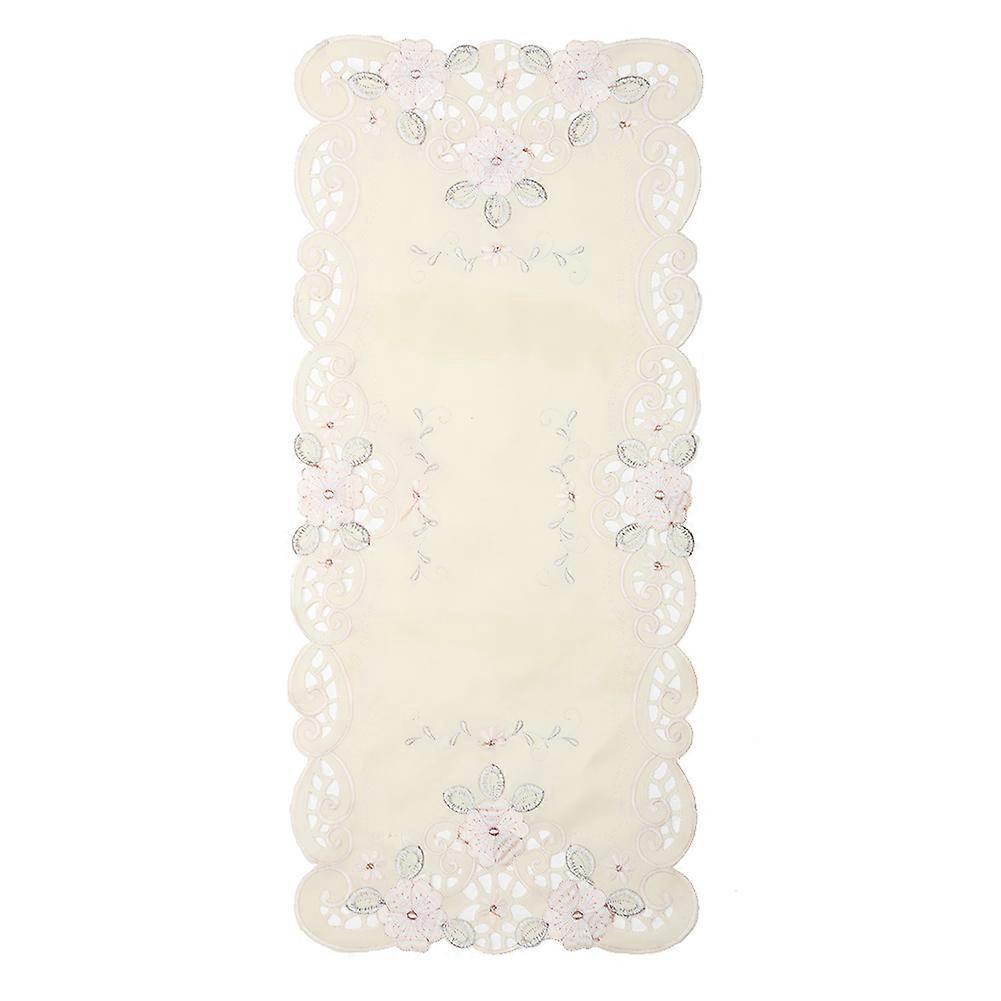 Light Color Embroide Hollow out Table Cover Cloth Home Tablecloth Decoration 40x87cm