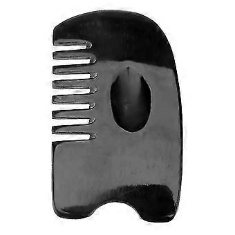 1pc Natürlicher Hornkamm Mini Portable Massage Haarglättung Kamm Verhindern Sie Haarausfall für Frauen Mädchen (schwarz)