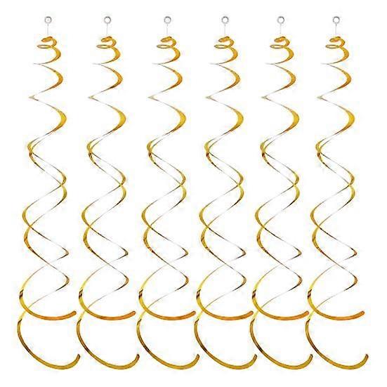 6Pcs Spiral Pendant Party Streamers Hanging Plastic Streamer Spiral Pendant Twin Tail Party Ceiling Foil Swirl Decorations