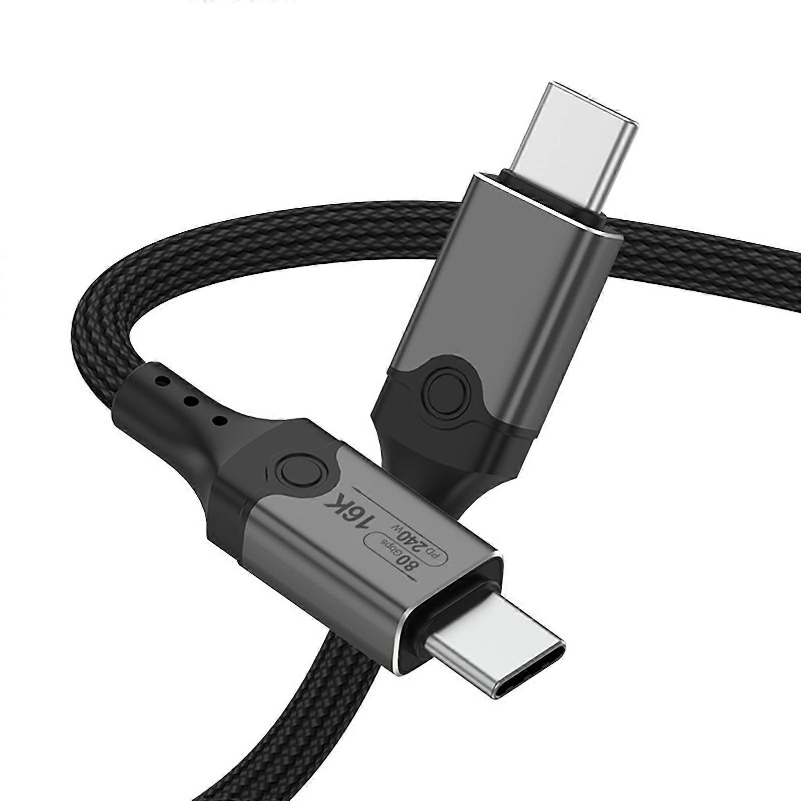Highly Speed USB 5 Cable 240W USB C To USB C Cable 80Gbps Data Transfer 8K Display Intelligent Chip for Safe Charging