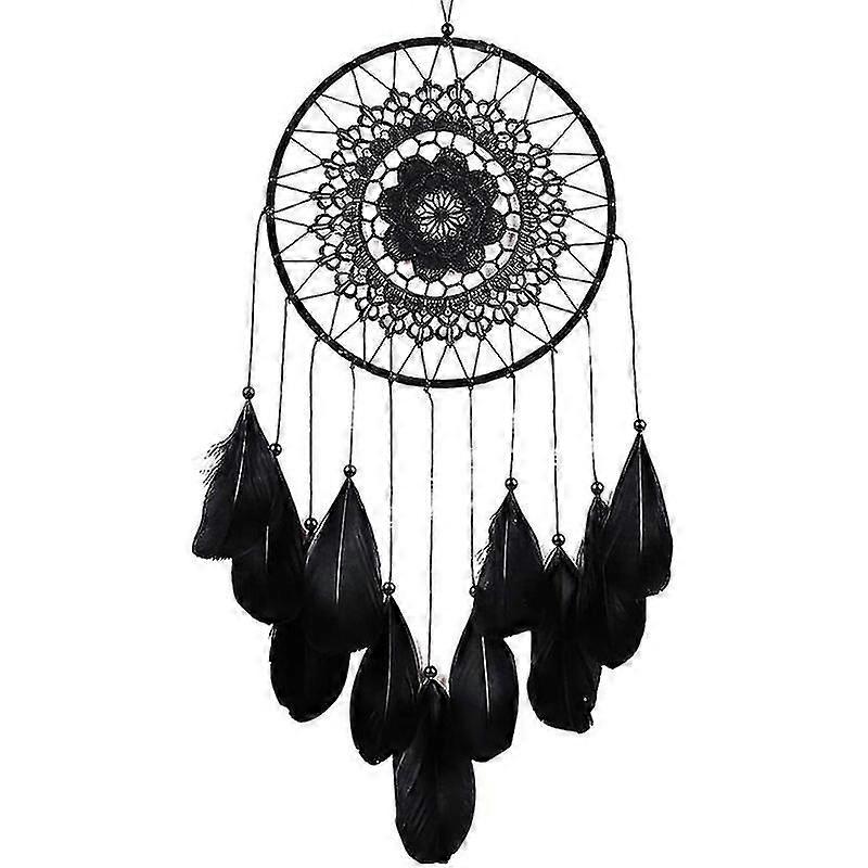 Handmade Feather Dream Catcher Net Hanging Decoration Black