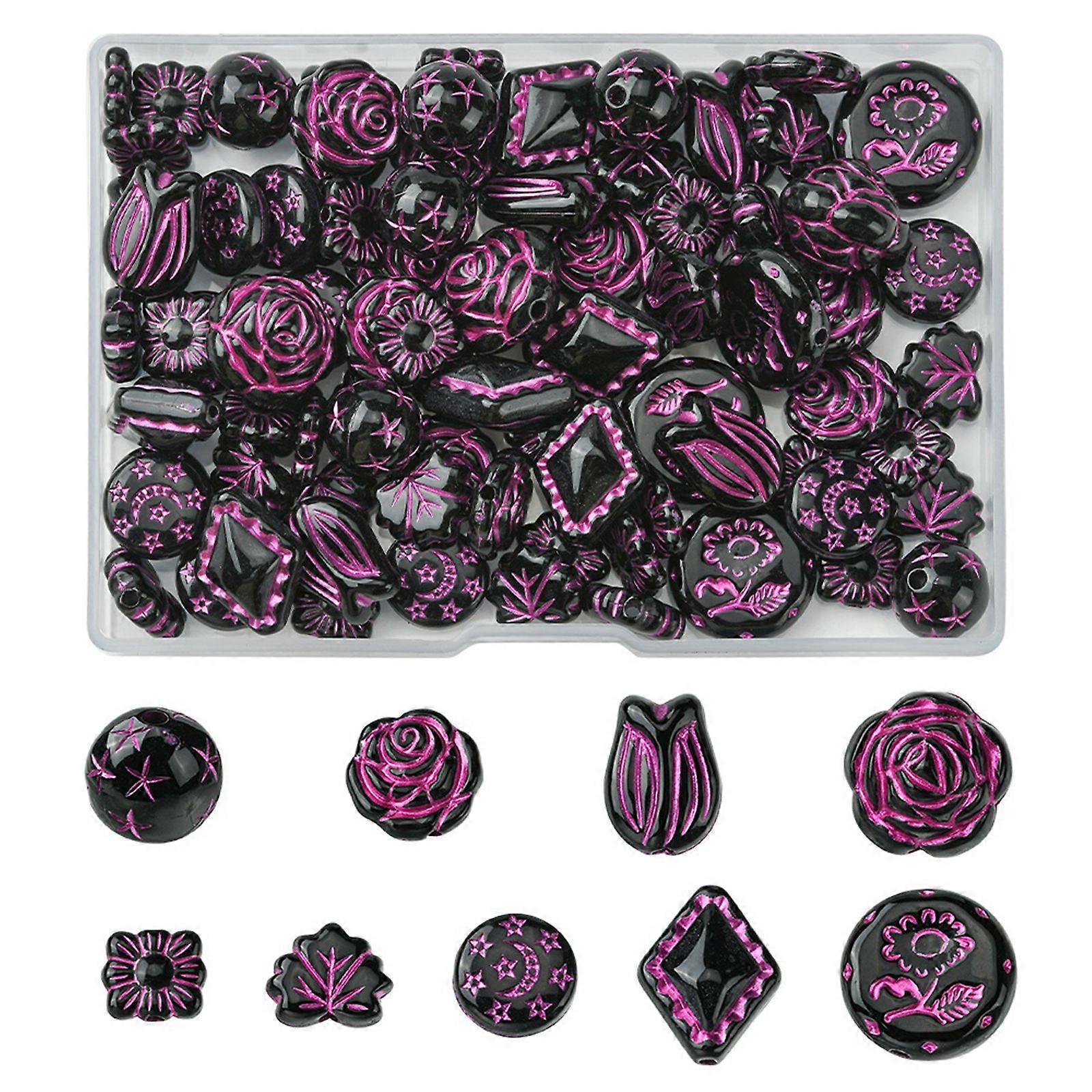 9 Style Opaque Acrylic Beads Flower Craft Beads