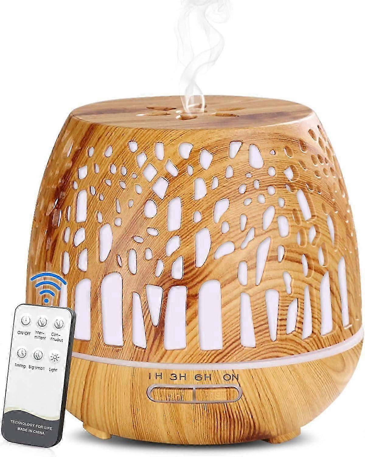 400ml Essential Oil Diffuser, BPA Free Ultrasonic Humidifier Remote Control with Variable Color LED