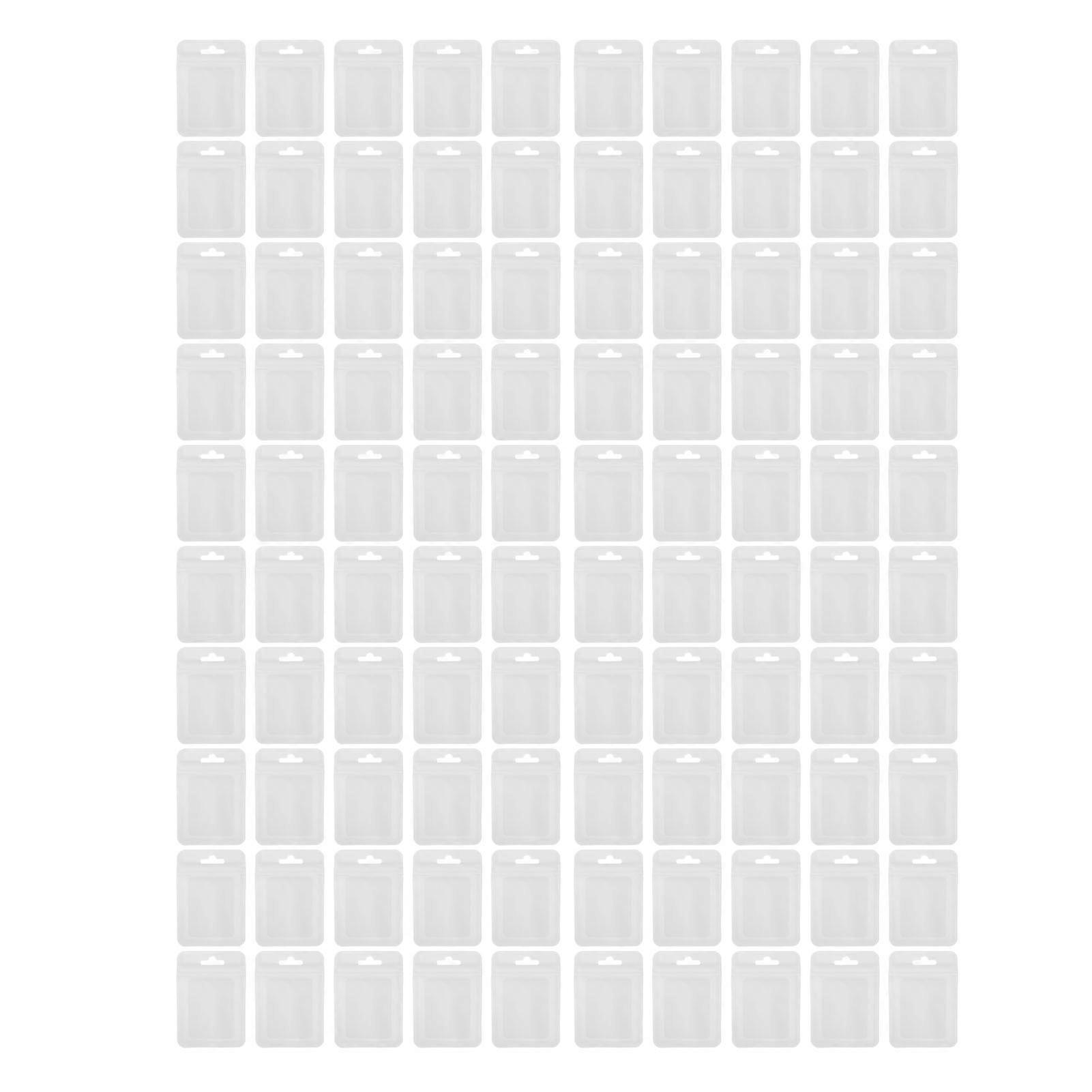 100pcs Resealable Zipper Bag Clear Window Aluminized Matte Sealable Packaging Bag White