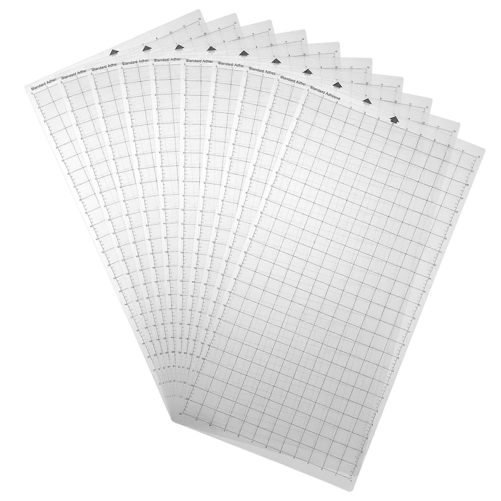 Replacement Cutting Mat Transparent Adhesive Mat with Measuring Grid 12x24 Inches for Silhouette Cameo Explore Plotter Machine 10PCS