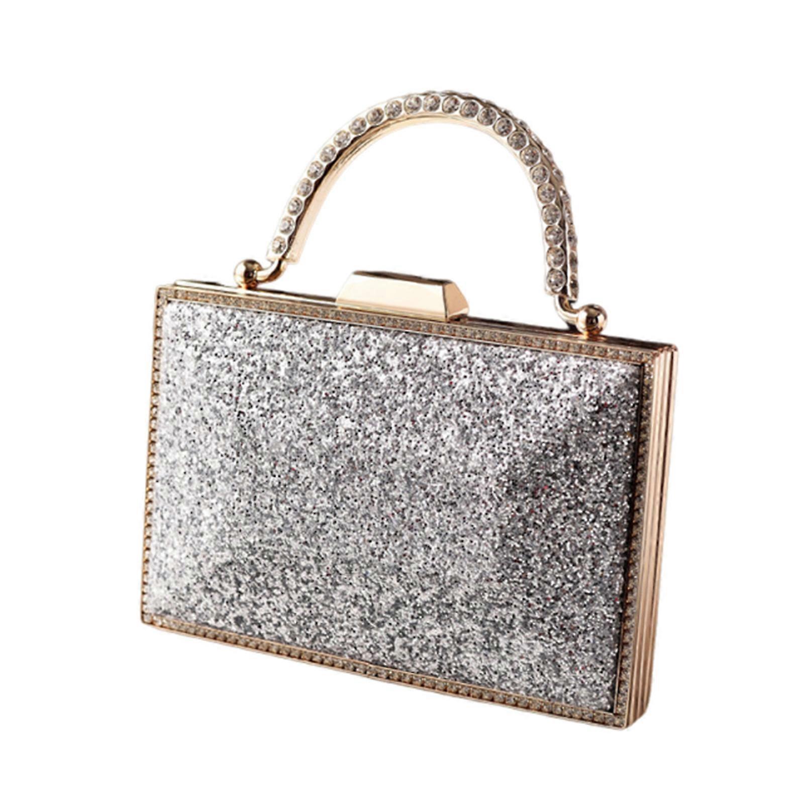 Kreatywna mini torba na ramię ze złotymi cekinami i łańcuszkiem Torebka na ramię Torebka Crossbody dla stylowych kobiet na balu maturalnym Srebrna
