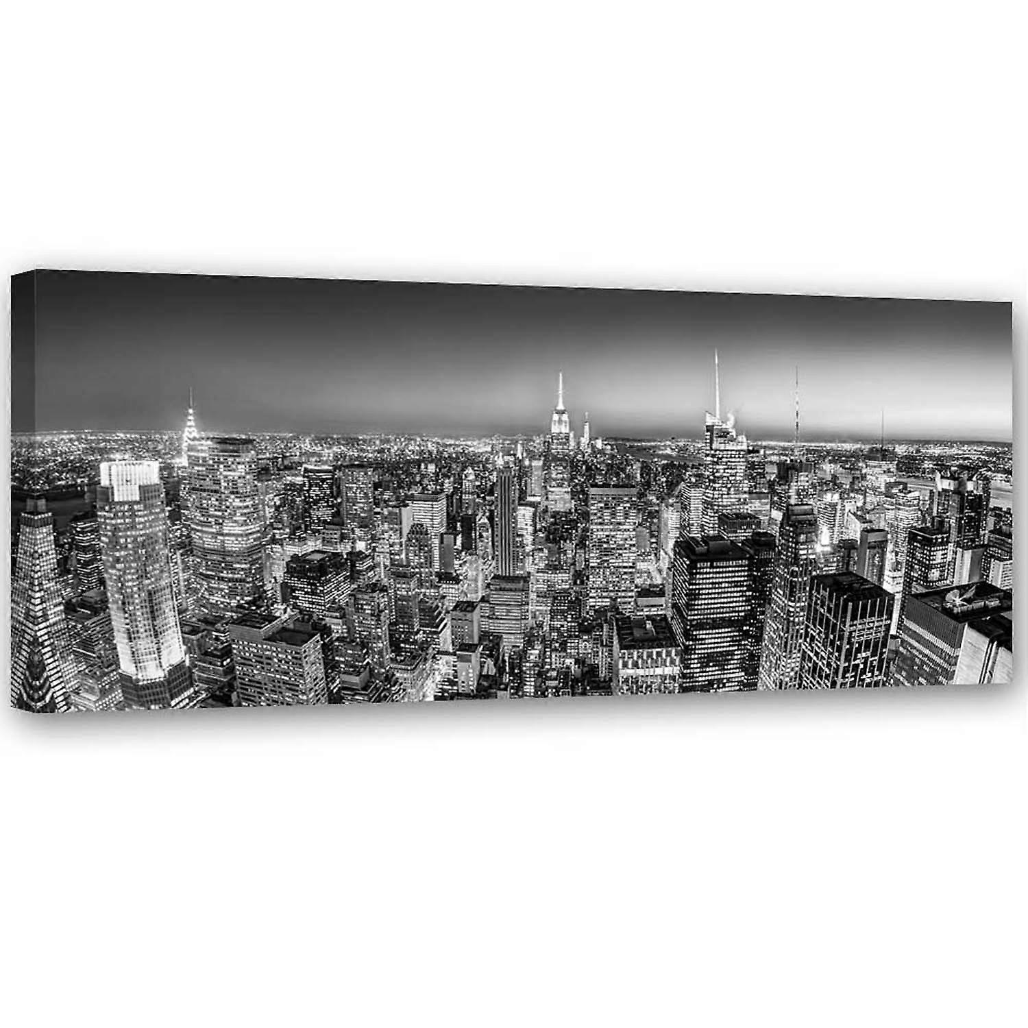 Lienzo, Horizonte de Nueva York - 120x40