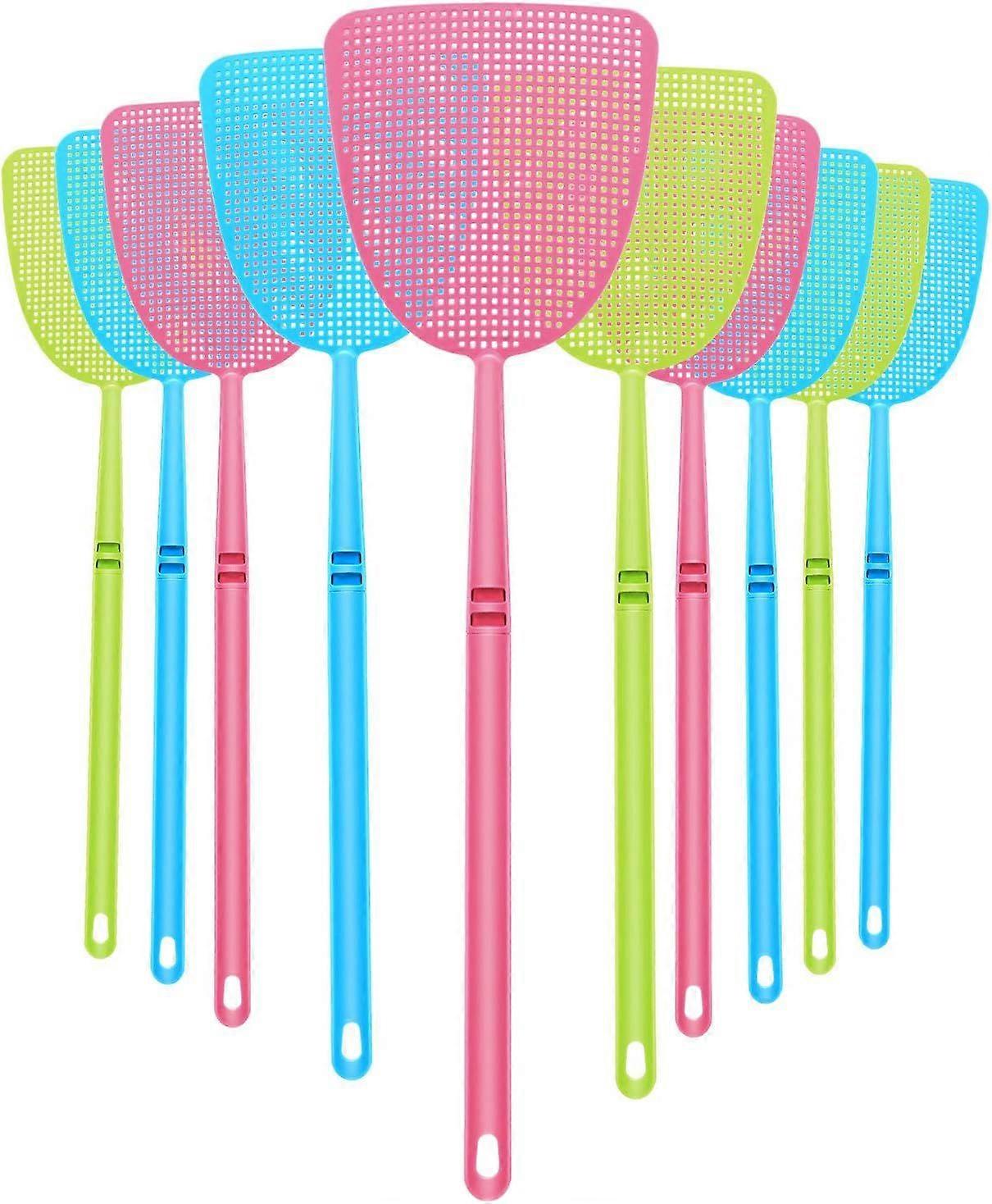 10pcs Fly Swatter, Colorful Strong Flexible Manual Fly Swat Set Plastic Durable Fly Swatter