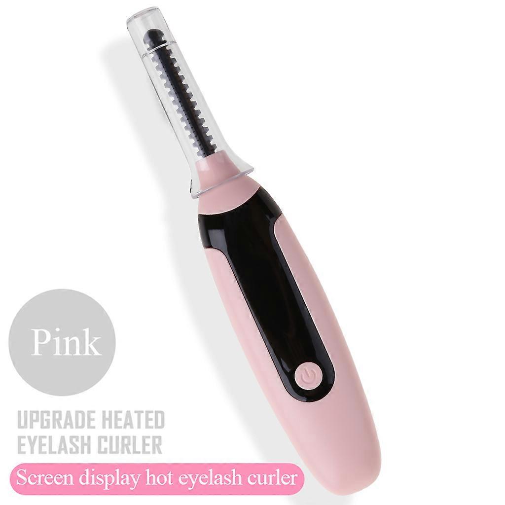 Heated Eyelash Curler Electric Eyelash Curlers with 4 Gears Temperature Adjustable LCD Screen Display for Women Makeup  Pink
