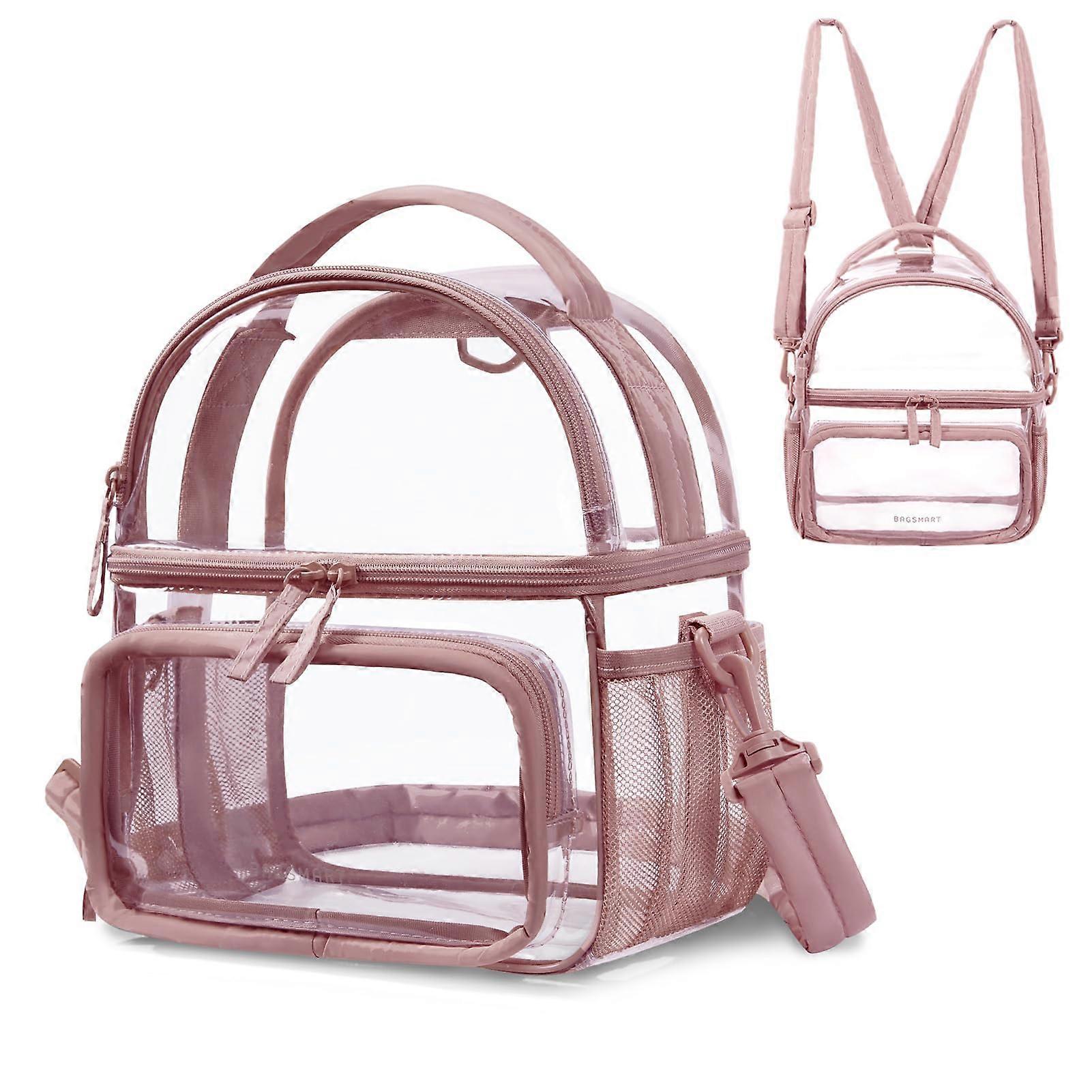 Clear Double Decker Transparent Lunch Bag 12x6x12 for Stadium Events, BPA-Free, Stadium Approved, Durable Material