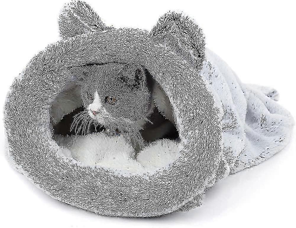 Fleece Soft Self-Warming Washable Cat Sleeping Bag Snuggle Sack Blanket