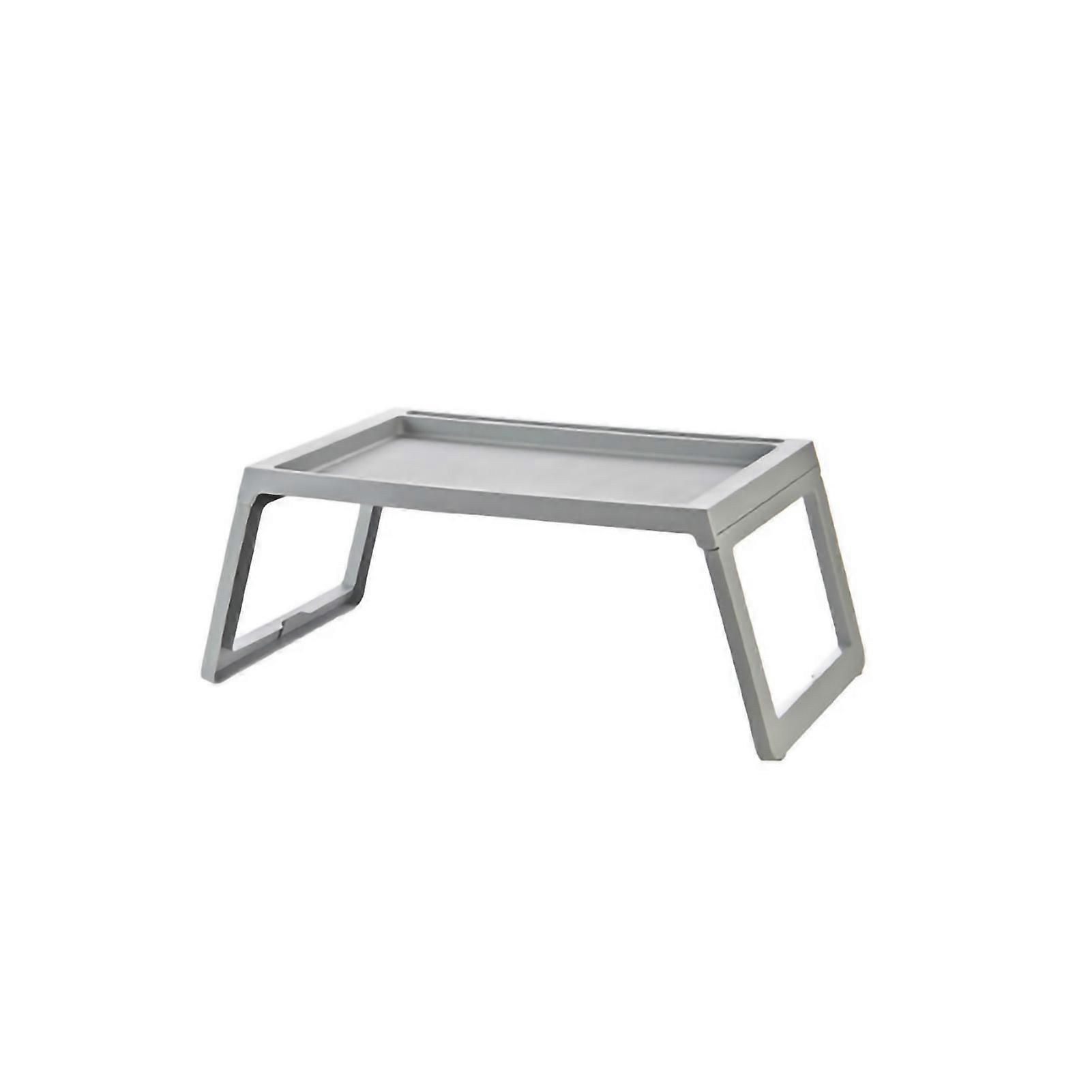 Laptop PP Folding Simple Downward Grooved Design Lap Desk Bed Table with Charging Hole for Bedroom Dorm