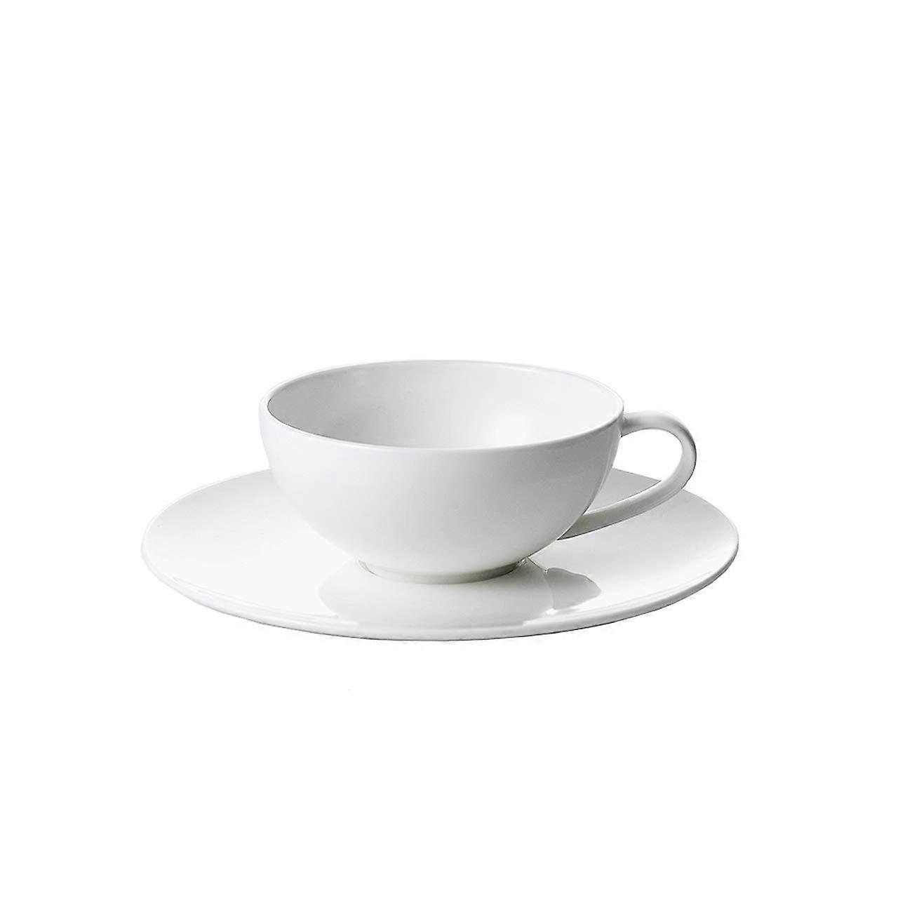 Korean Fine Bone China Tea Cup and Saucer Set, Whitebloom Dinnerware, Dojagi Style, White, Durable and Elegant Design