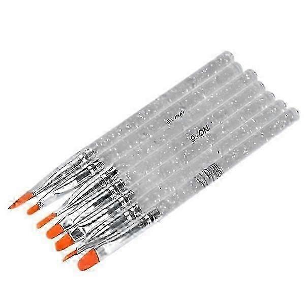 7 pcs Acrylic/UV Brushes nails - Clear Transparent