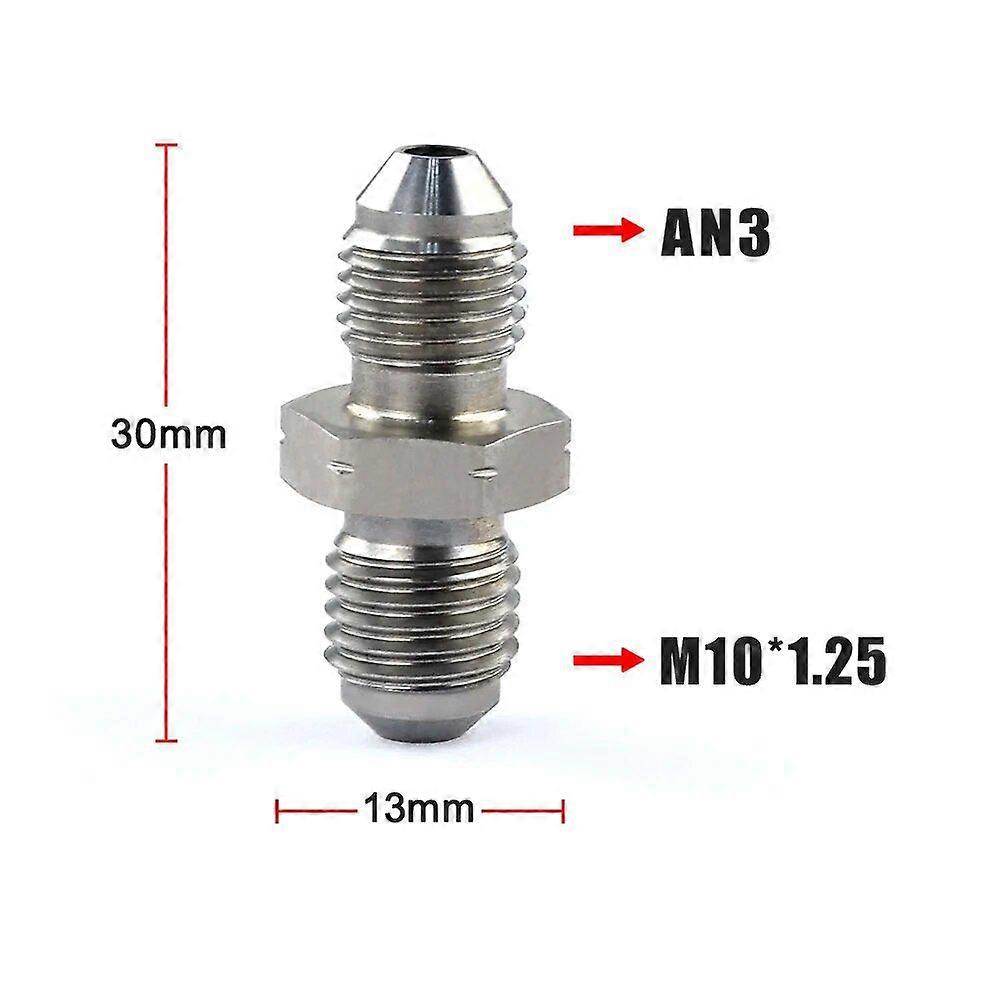 - AN3 samec 3 / 8x24 UNF až M10x1,25 / M10x1,5 / M10x1,0 samec bublinkový adaptér brzdových armatúr z nehrdzavejúcej ocele