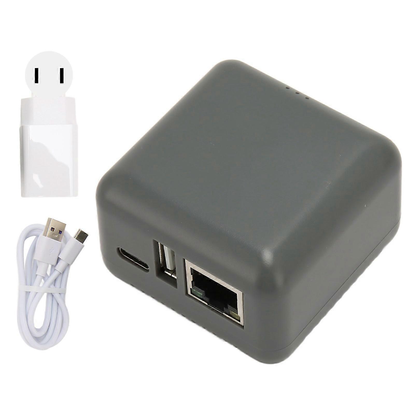 Netzwerk-USB 2.0-Druckerserver RJ45-Netzwerkanschluss Multi-User-Sharing-LAN-Druckserver-Adapter für Windows für Android 100-240V US-Stecker