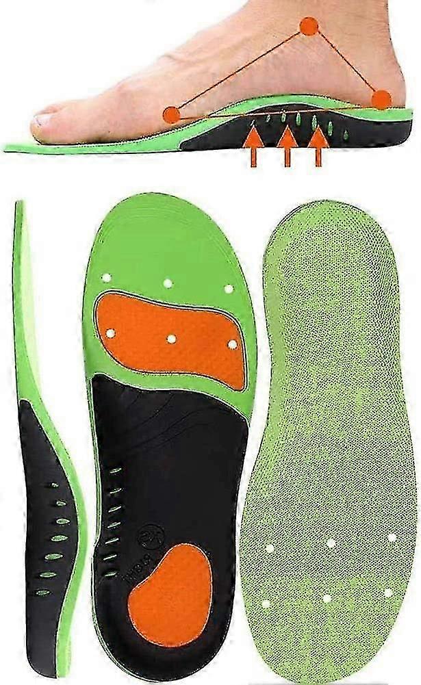 Arch Support Ortotiske indlægssåler til flade fødder og plantar fasciitis, absorption åndbar til mænd og kvinder