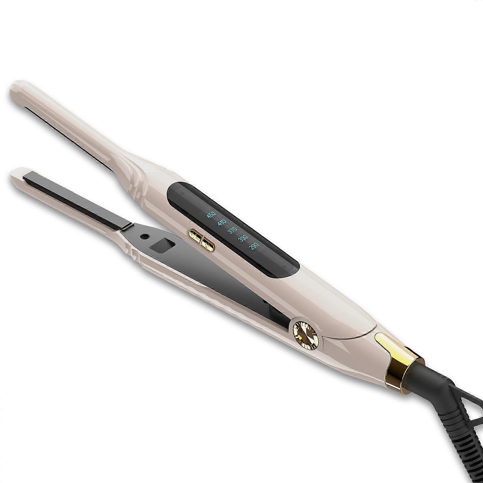 Mini Flat Iron 3/10 '' Small flat ironing for short hair, pixie cuttings, LED screen edge