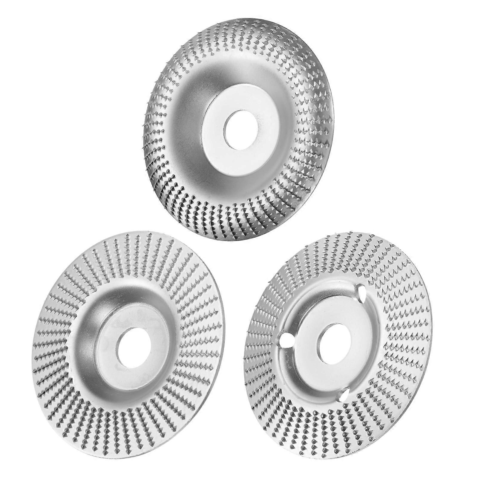 3Pcs Wood Carving Disk Set 5 Inch Shaping Carving Sanding Cutting Grinding Wheel Disc with 7/8' Arbor for Angle Grinders, Silver Tone