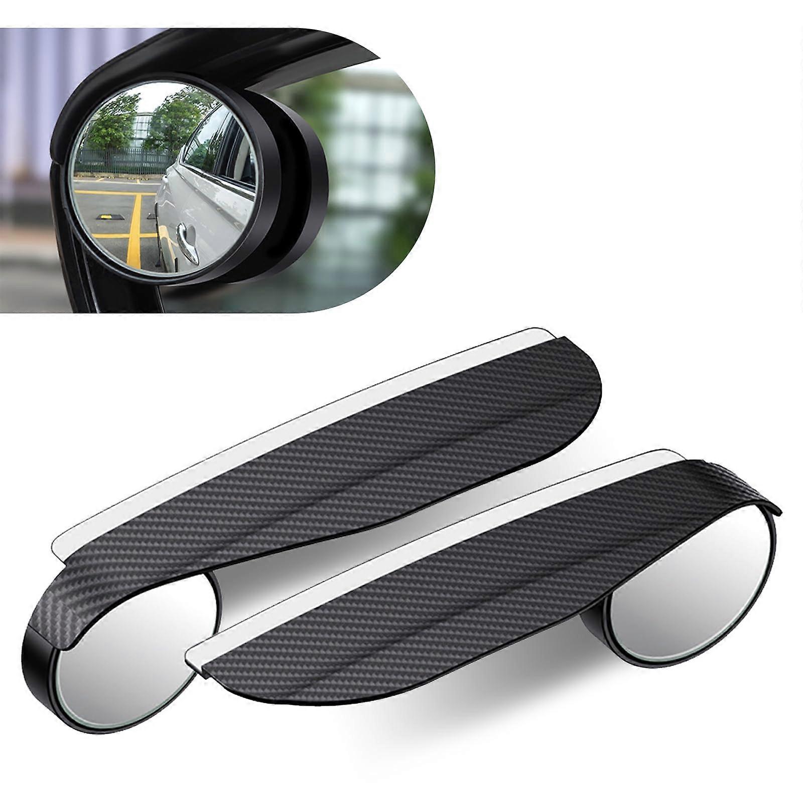 2 Car Rearview Mirror Rain Eyebrow Small Round Mirror 360 Degree Adjustable Reflective Blind Spot for Safe Reversing