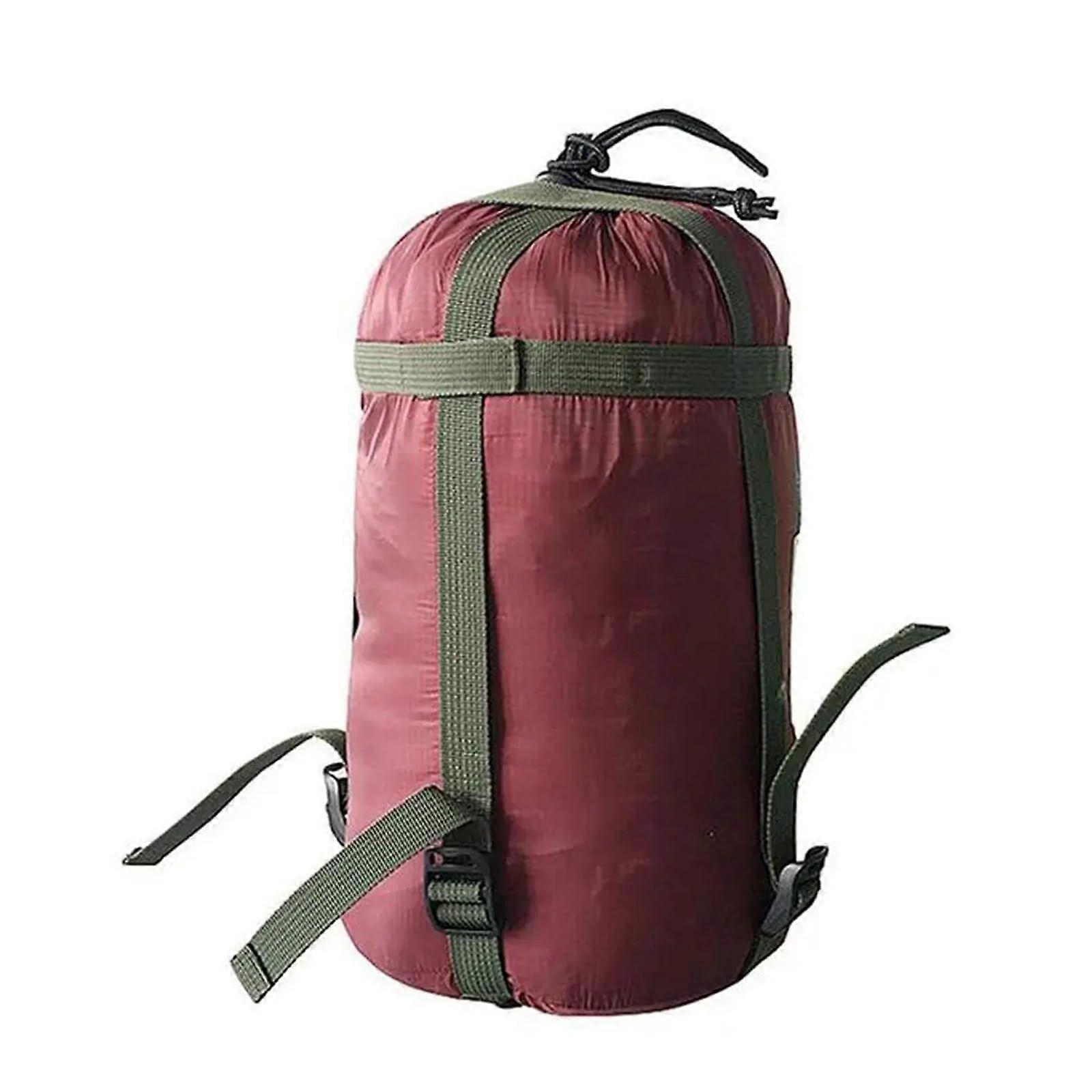 Camping Waterproof Storage Bag Compression Stuff Sack for Outdoor Bivvy Sleeping Bag - 30L Wine Red Color