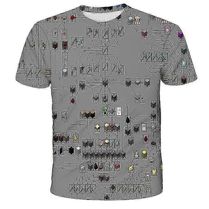 Minecraft Cartoon Animation Movie Series 3D Digital Printing Casual Loose T-Shirt