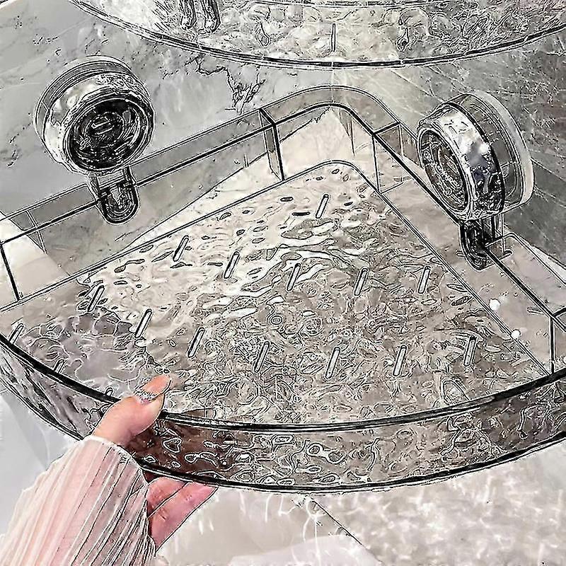 Raidleyドリルなしクリアウォールキャディ、Raidleyイージーマウントバスルーム収納棚-穴あけ不要、Raidleyサクションカップキャディ、Raidleyバスルームシェルフ