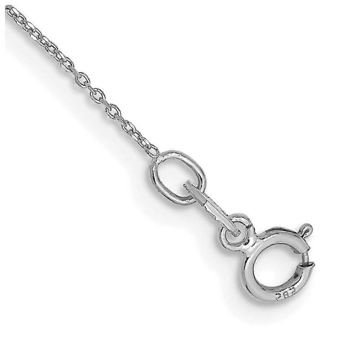 14k Gold Wg .6mm Sparkle Cut Round Open Link Cable Chain Ankle Bracelet 10 Inch Anklet for Women and Men