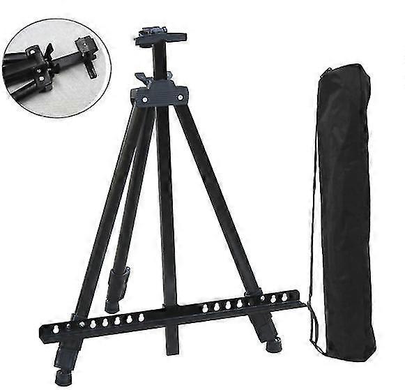 Reinforced Artist Easel, Extra Thick Aluminum Metal Display Easel 21"-70" Adjustable Height With Portable Bag For Drawing And Floor/tabletop Display.