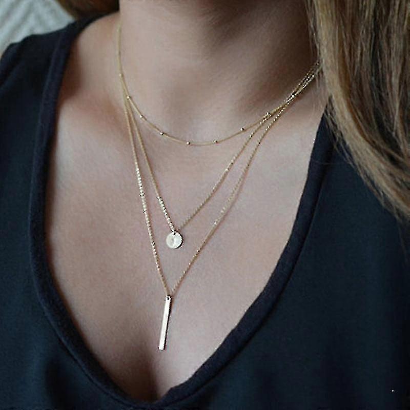 Élégant Bijoux Cercle de Cristal Pendentif Collier Golden Color Unquie Femmes Mode Collier