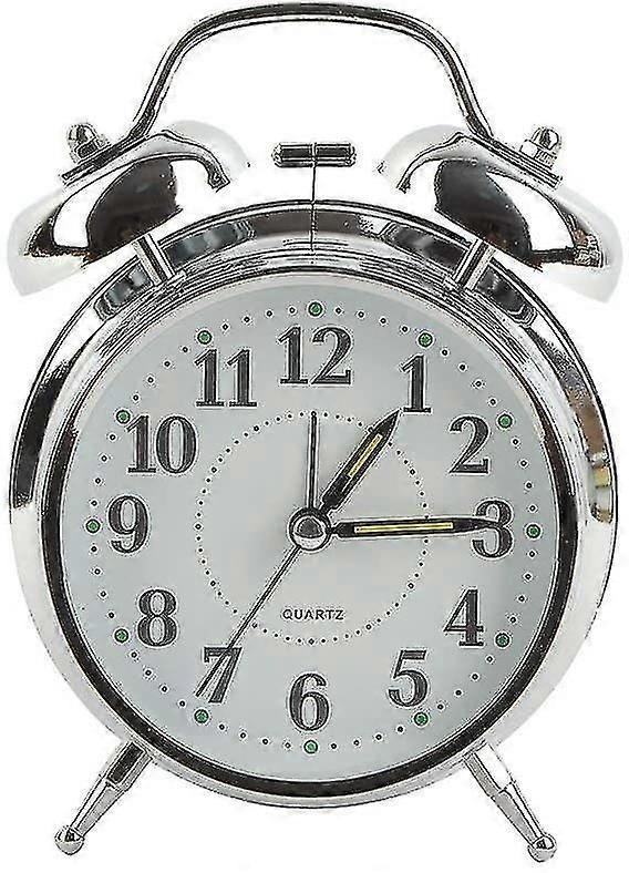 Wekity Old Fashioned Double Bell Mechanical Wind ,silver