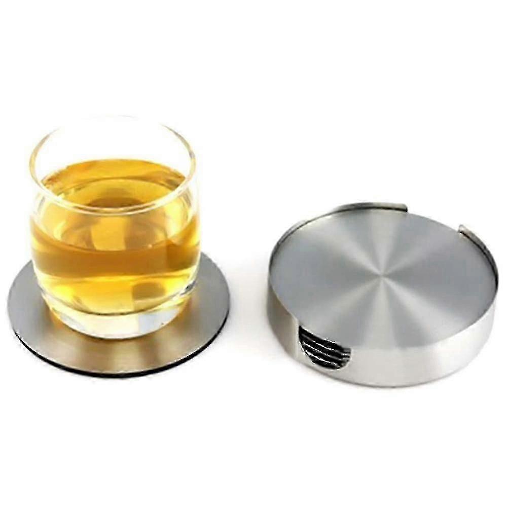 6pcs Stainless Steel Drink Coasters For Home Counters, Kitchen