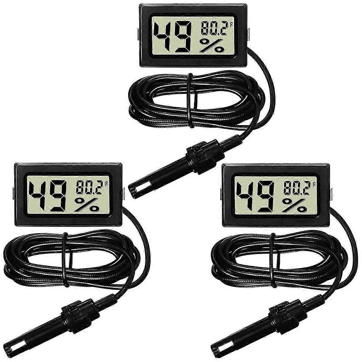 digital thermometer hygrometer with probe for indoor temperature humidity