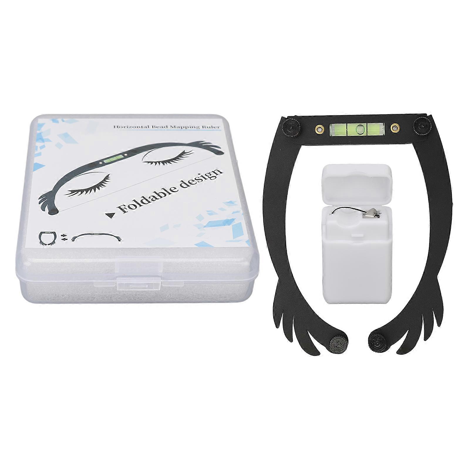 Eyebrow Bow Mapper Foldable Bow Tattoo Line Ruler Reusable Tattoo Eyebrow Ruler with Strings