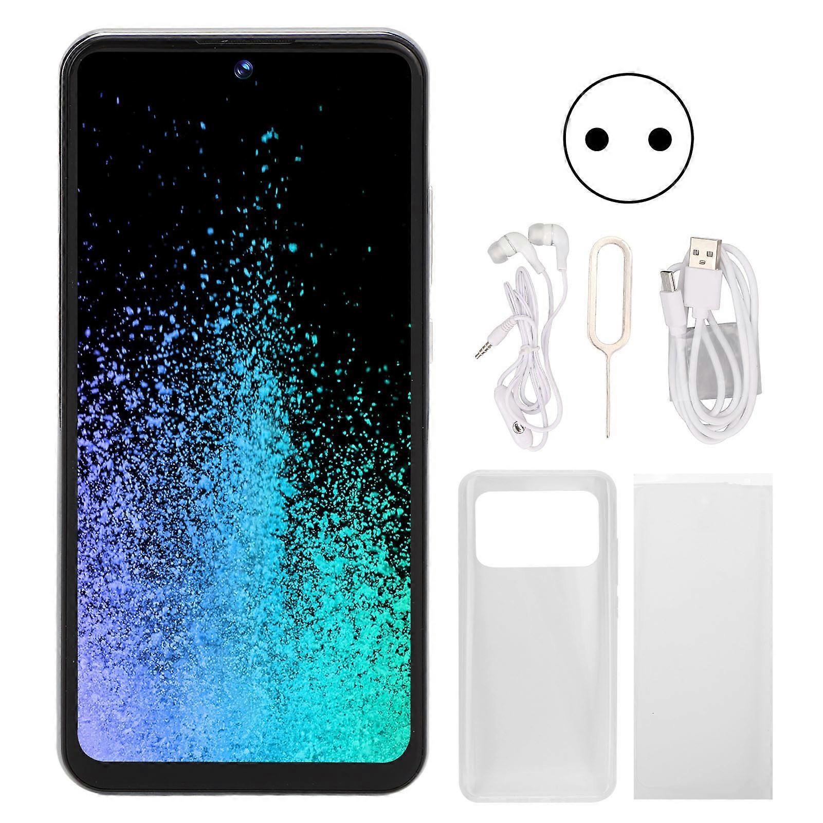 6.7in Cellphone for Android 11.0 6GB RAM 128GB ROM MT6889 Deca Core 7000mah 1960x1080 8MP Front 24MP Rear Camera White