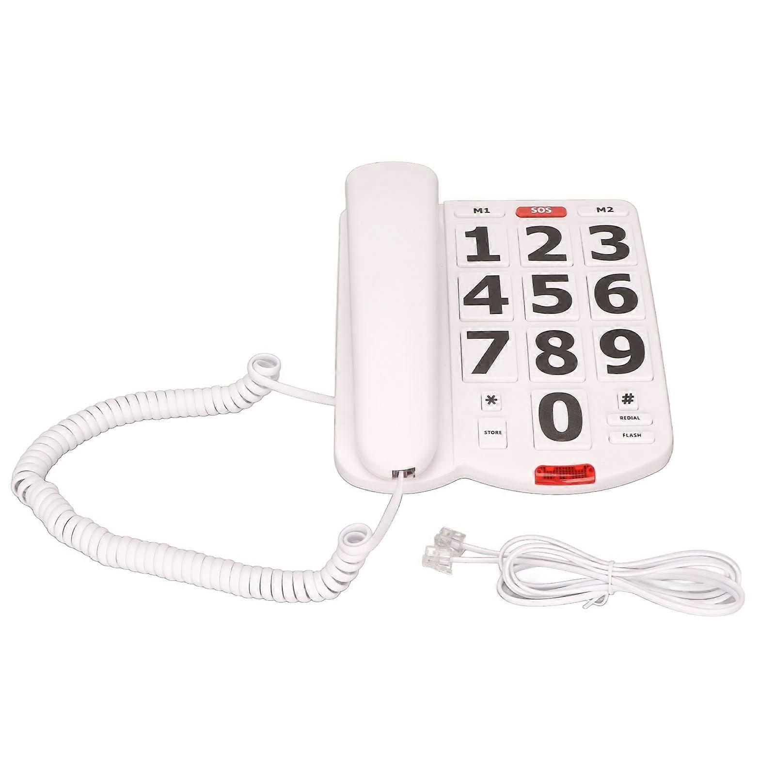Big Button Telephone Large Adjustable Volume Last Number Redialing Corded Landline
