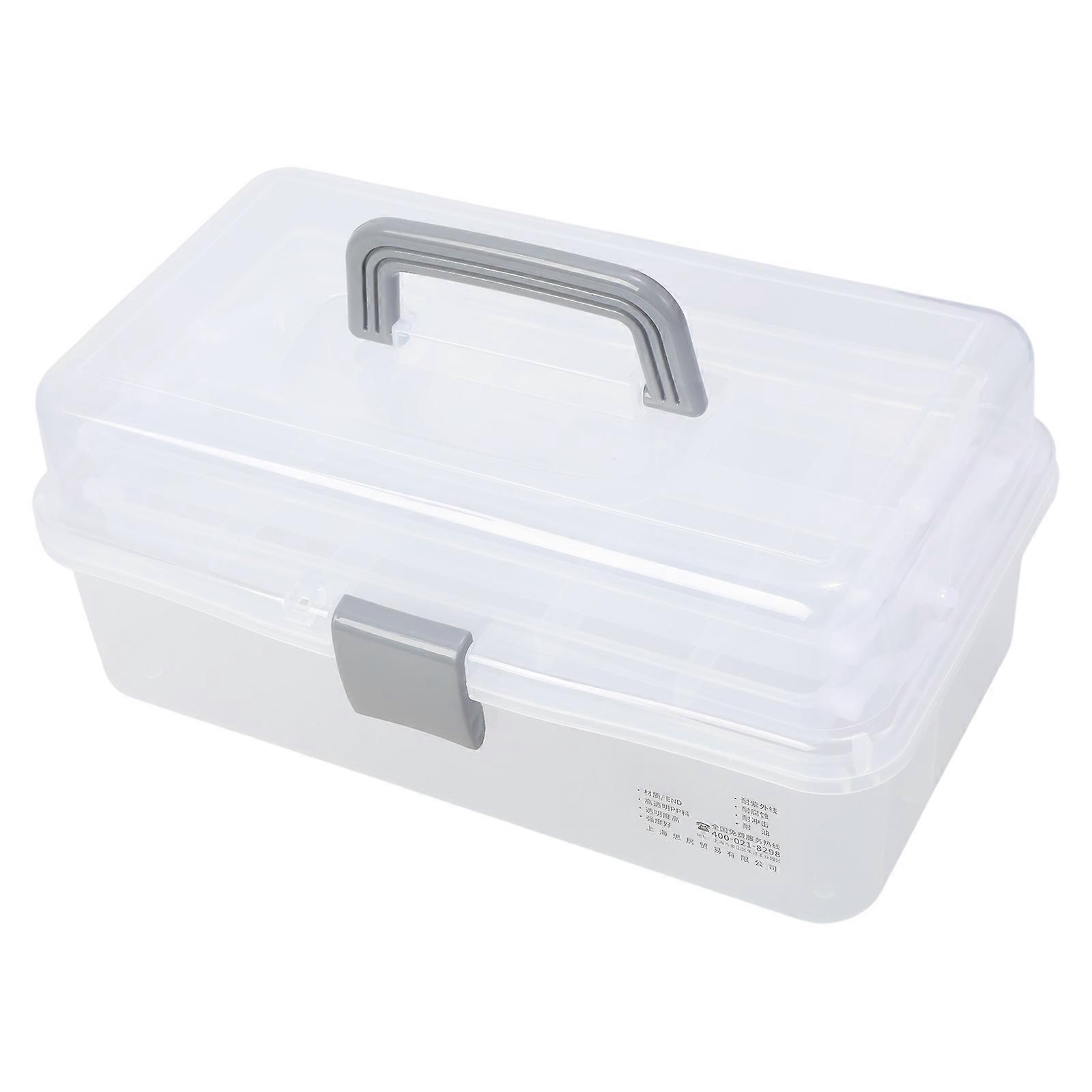 ハンドヘルドネイルアート収納ボックスプラスチックはさみメイクアップオーガナイザージュエリーネイルポリッシュペンコンテナCAS用マニキュアツール